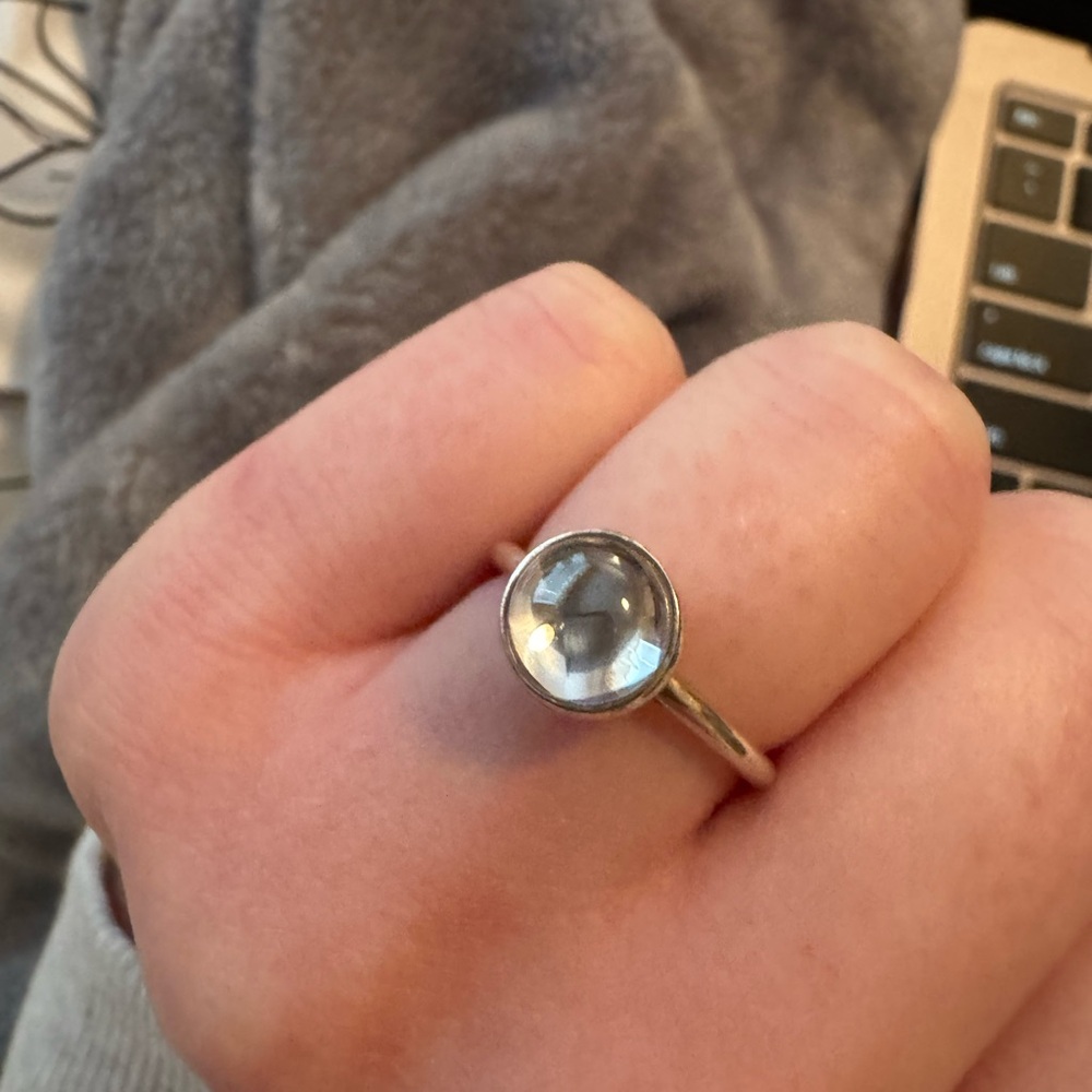 Pandora Poetic Droplet Ring Sterling Silver CZ Size 6 (52)
